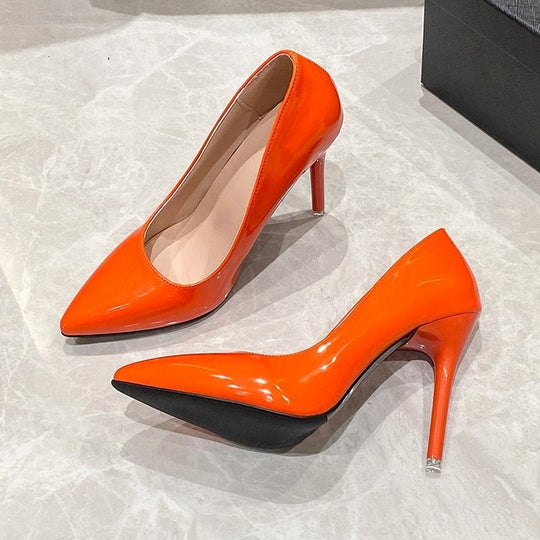 Damen elegante stiletto Pumps mit hochglänzender Oberfläche R&B