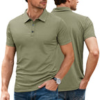 Herren nan strukturiertes Mikrojacquard-Poloshirt mit schlanker Passform und elastischem Komfortstretch R&B