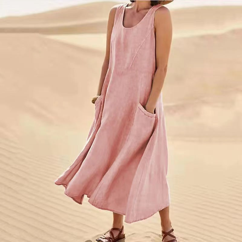 Damen Sommerliches Maxi-Kleid mit praktischen Taschen und lässigem Schnitt R&B