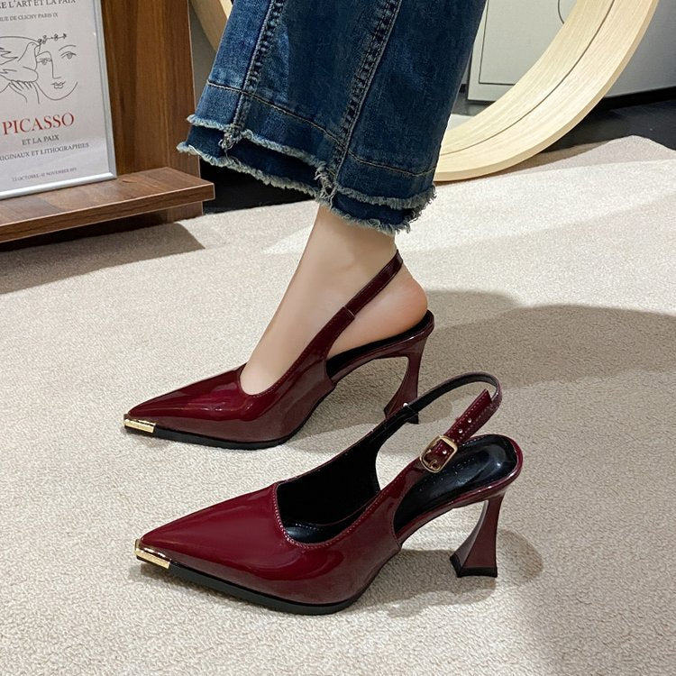 Damen Slingback Pumps mit spitzem Zehenbereich und elegantem Blockabsatz R&B