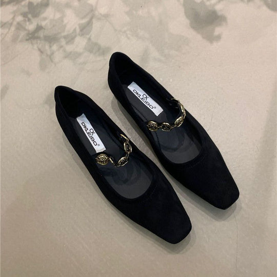 Damen elegante Ballerinas mit modischem Riemchen R&B