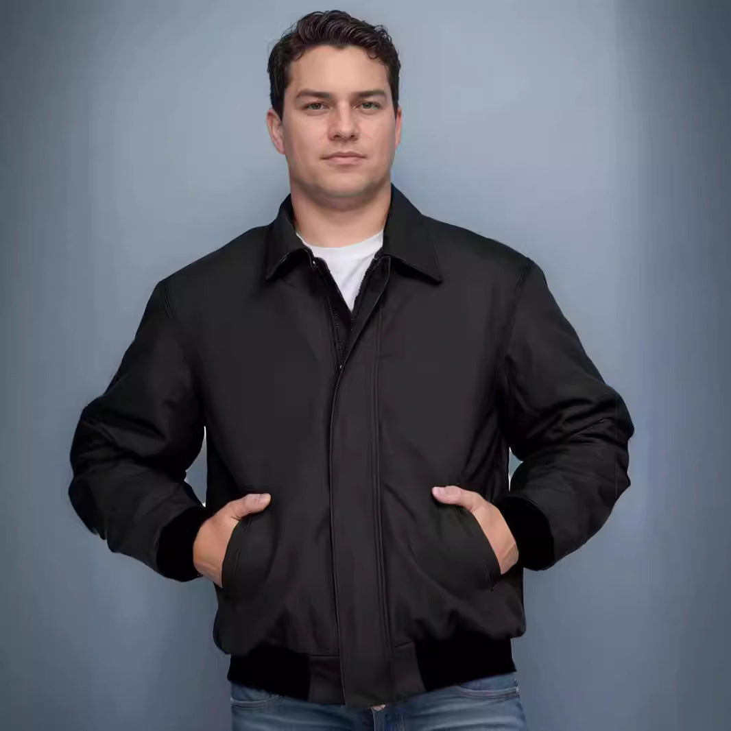Herren stilvolle Bomberjacke mit praktischen Taschen und elastischem Bund R&B
