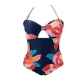 Damen Einteiliger Badeanzug mit floralem Cut-Out-Design R&B