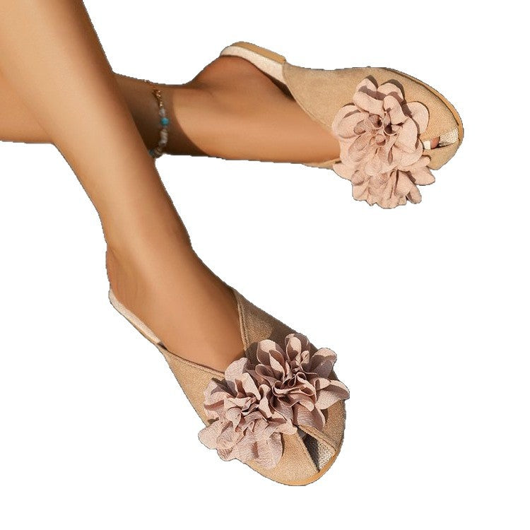 Damen Flauscher Pantoletten mit floralen Applikationen R&B