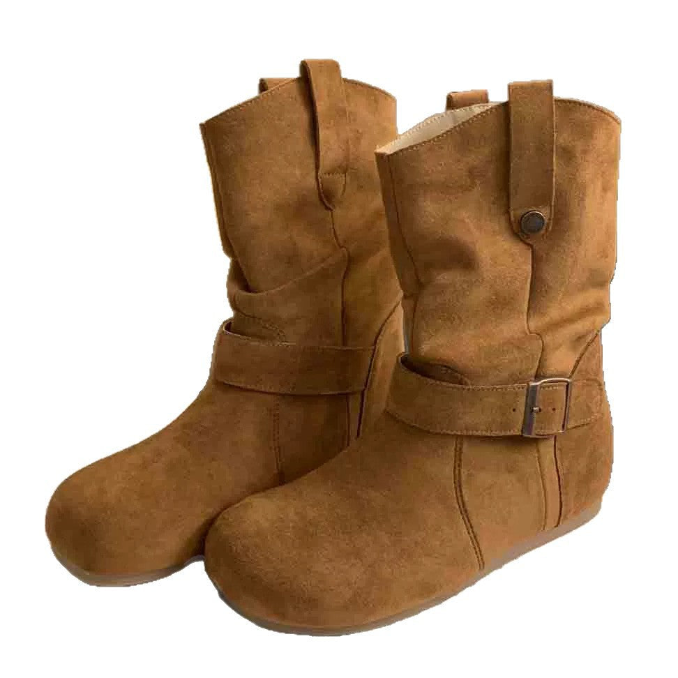 Damen Elegante Stiefel mit modischem Riemendesign und bequemer Passform R&B
