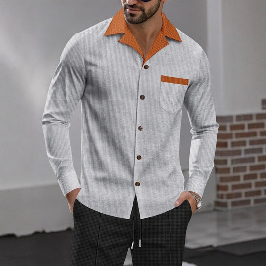Herren Schicke Langarmhemd R&B