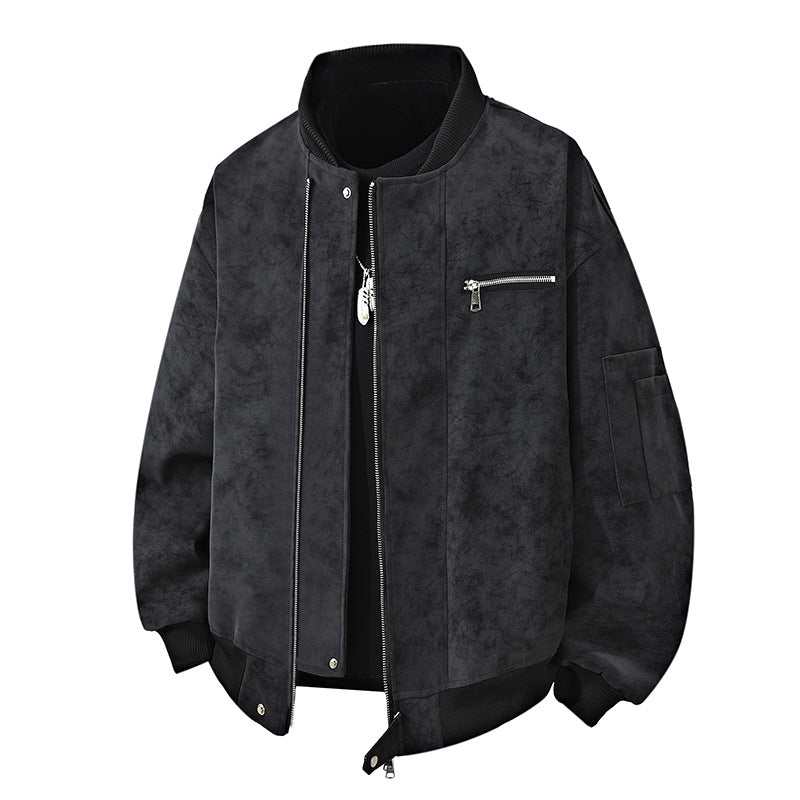 Herren Trendige Bomberjacke im Vintage-Look mit praktischem Reißverschluss und stylischen Details R&B