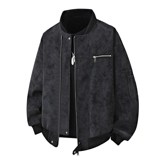 Herren Trendige Bomberjacke im Vintage-Look mit praktischem Reißverschluss und stylischen Details R&B