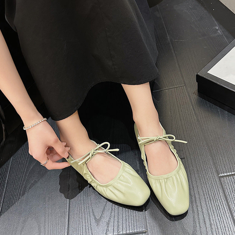 Damen Komfortable Ballerinas mit elastischem Riemen und modischem Knötchen-Detail R&B