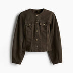Damen Trendige Baumwolljacke im Vintage-Stil mit praktischen Taschen