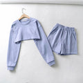 Damen lässiges Crop-Top und Shorts Set