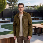 Herren Suede-Jacke im minimalistischen Design R&B