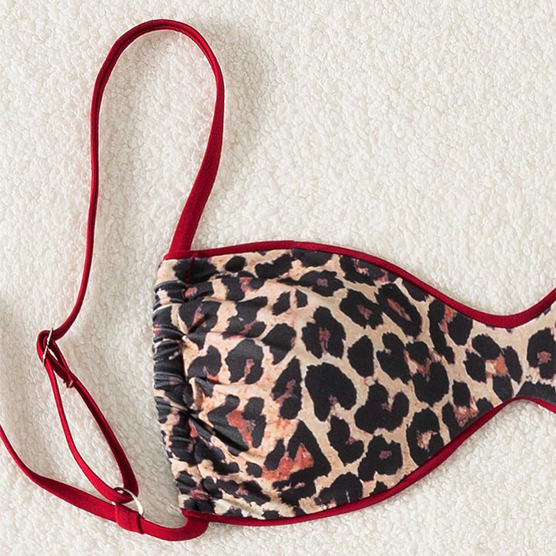 Damen Push-Up Bikini mit elegantem Animal-Print und verstellbaren Trägern R&B