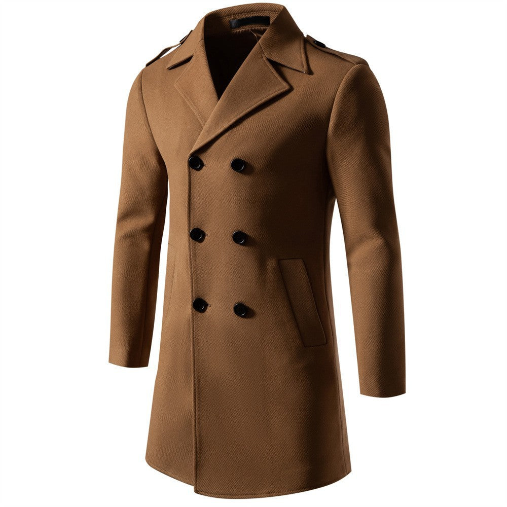 Herren klassischer Trenchcoat mit doppelter Knopfreihe und stylischen Details