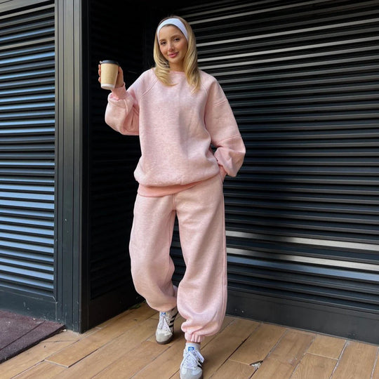 Damen lässiges Sweatshirt undweite Jogginghose Set R&B