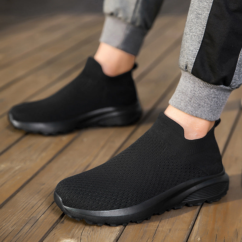Unisex nan elastischer Strick-Schlupfschuh mit konturierter viskoelastischer Innensohle und rutschfester stoßdämpfender Laufsohle R&B