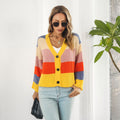Damen Grobstrickjacke mit knopfdetails und modischem Farbspiel R&B