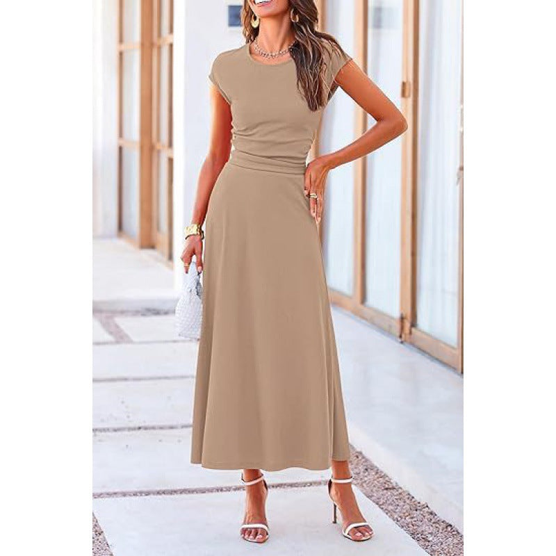 Damen Elegantes Maxikleid mit tailliertem Oberteil und fließendem Rock R&B
