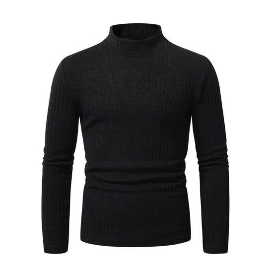 Herren Rollkragenpullover aus hochwertiger Wolle mit feinem Rippmuster R&B