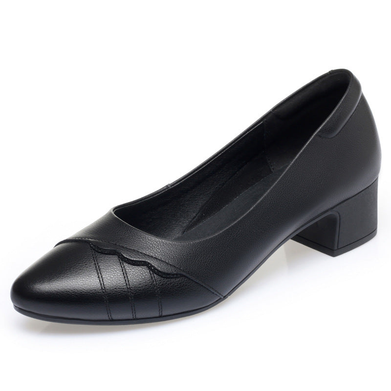 Damen elegante Pumps mit stilvollem Wellenmuster und komfortablem Blockabsatz R&B