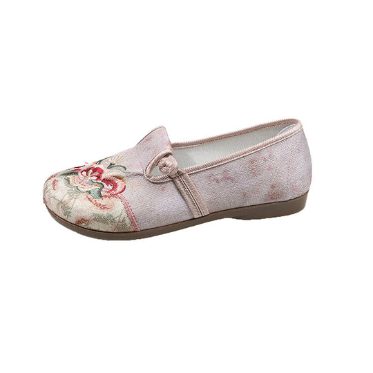 Damen elegante und bequeme Ballerinas mit floralem Stickdesign R&B