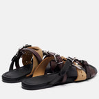 Damen elegante Riemchen-Sandalen mit verstellbarem Schnallenverschluss R&B