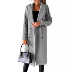 Damen Eleganter Doppelreihiger Mantel mit hochmodernem Schnitt R&B