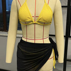 Damen Triangel-Bikini mit modischem Wickelrock R&B