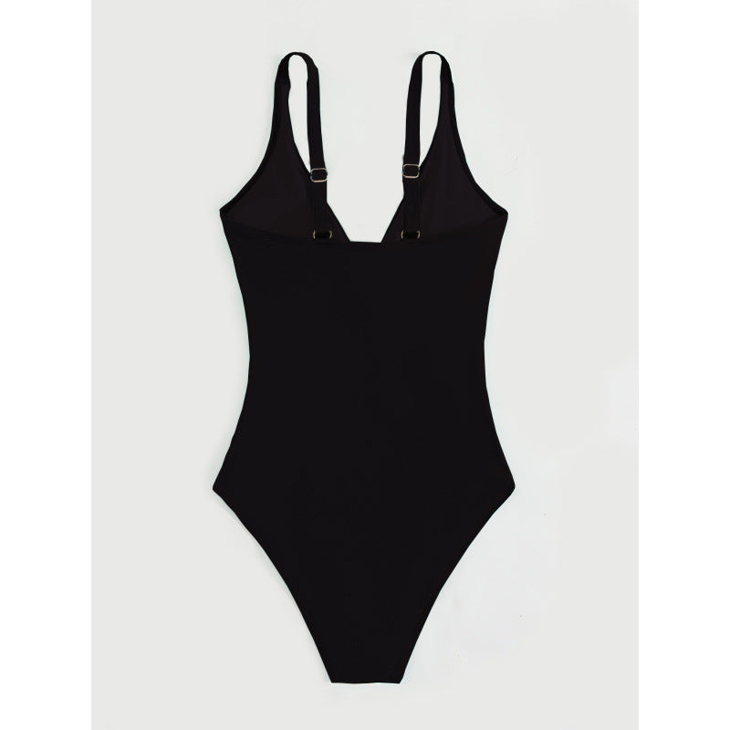 Damen Elegant geschnittene Badeanzug mit knotenfreiem Design R&B