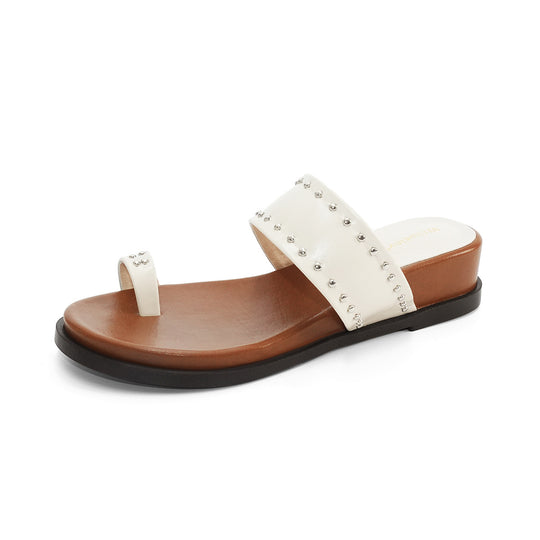Damen trendige Sandalen mit dekorativer Metall-Applikation R&B
