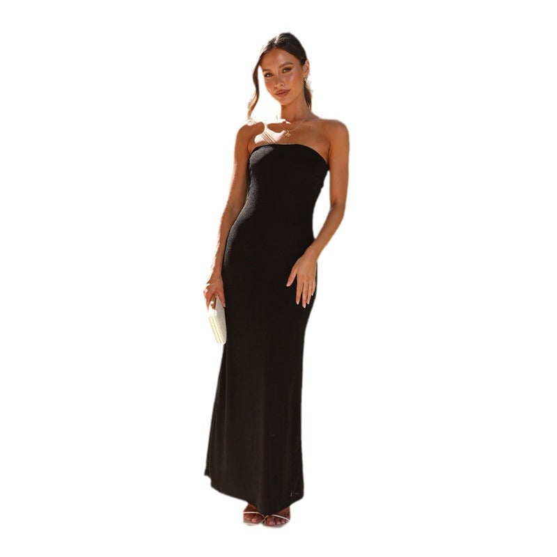 Damen Elegantes Maxikleid ohne Träger im figurbetonten Stil R&B