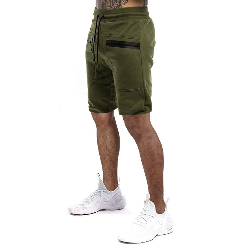 Herren Sportliche Shorts mit verstellbarem Bund und seitlichen Reißverschlusstaschen R&B