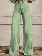 Damen Hoch geschnittene Wide-Leg Jeans mit moderner Streifenoptik R&B