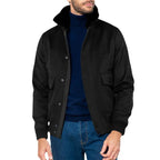 Herren modische Bomberjacke mit warmem Kragen R&B