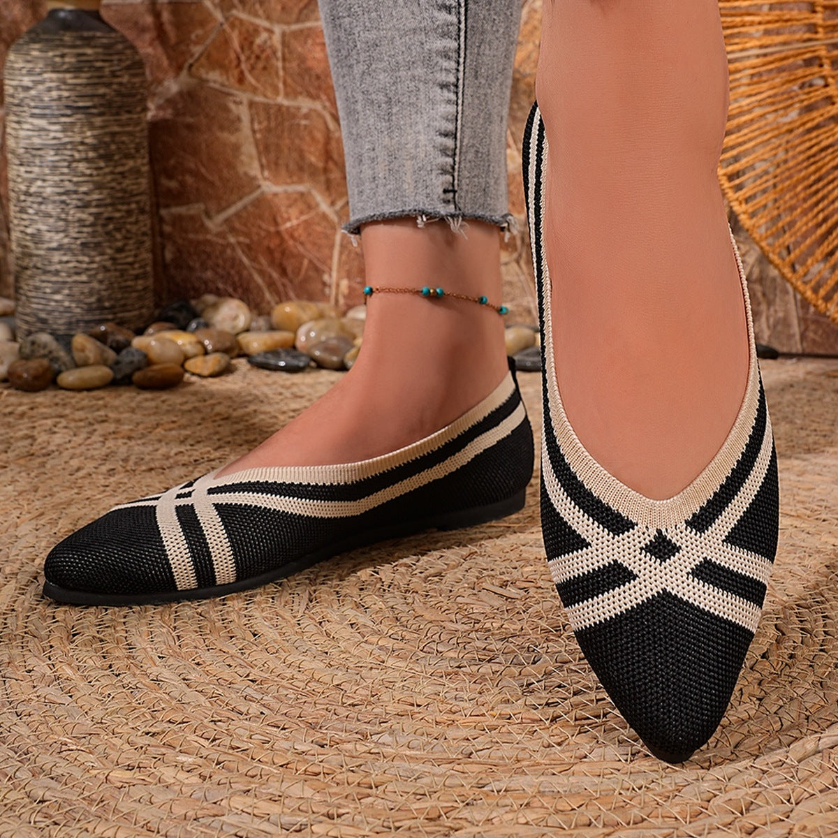 Damen Elegante und luftige Ballerinas mit atmungsaktivem Netzmaterial R&B