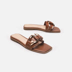 Damen Elegante Riemensandalen mit modischem Kettendetail und bequemer Fußbettgestaltung R&B