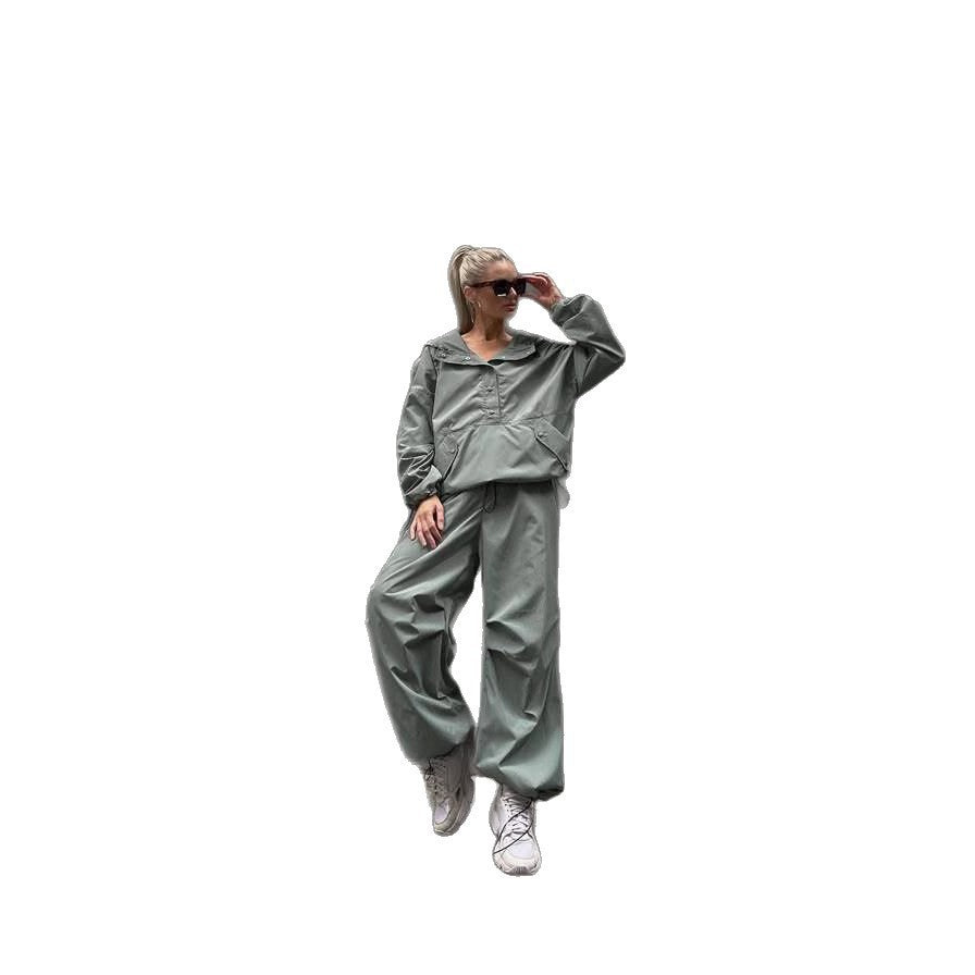 Damen winddichte Technikjacke mit Kapuze und verstellbaren Bündchen R&B