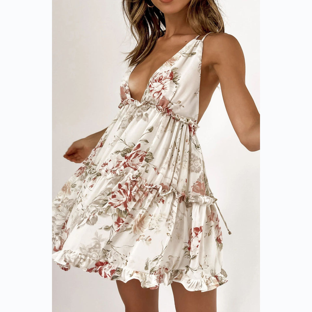 Damen Strahlendes Sommerkleid mit fließendem Schnitt und floralem Design R&B