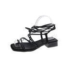 Damen transparente Riemchen-Sandaletten mit blockiertem Absatz und verspieltem Design R&B