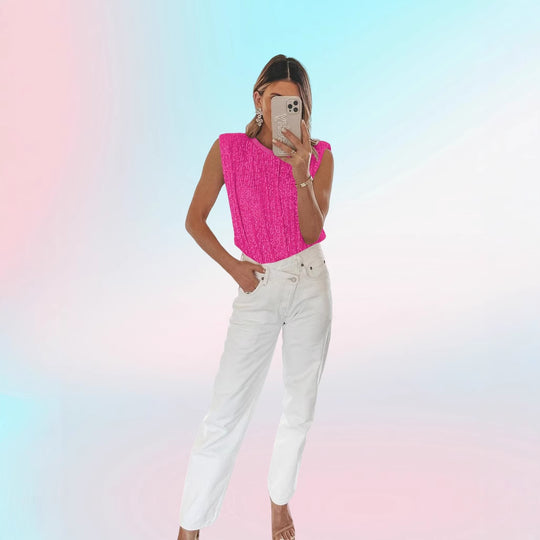 Damen Elegantes Crop-Top mit strukturiertem Design und weitgeschnittenem Schnitt R&B