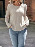 Damen Freizeit Pullover mit elegantem Spitzendetail R&B