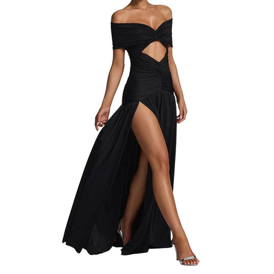 Damen Elegantes Off-Shoulder Maxikleid mit praktischem Cut-Out R&B
