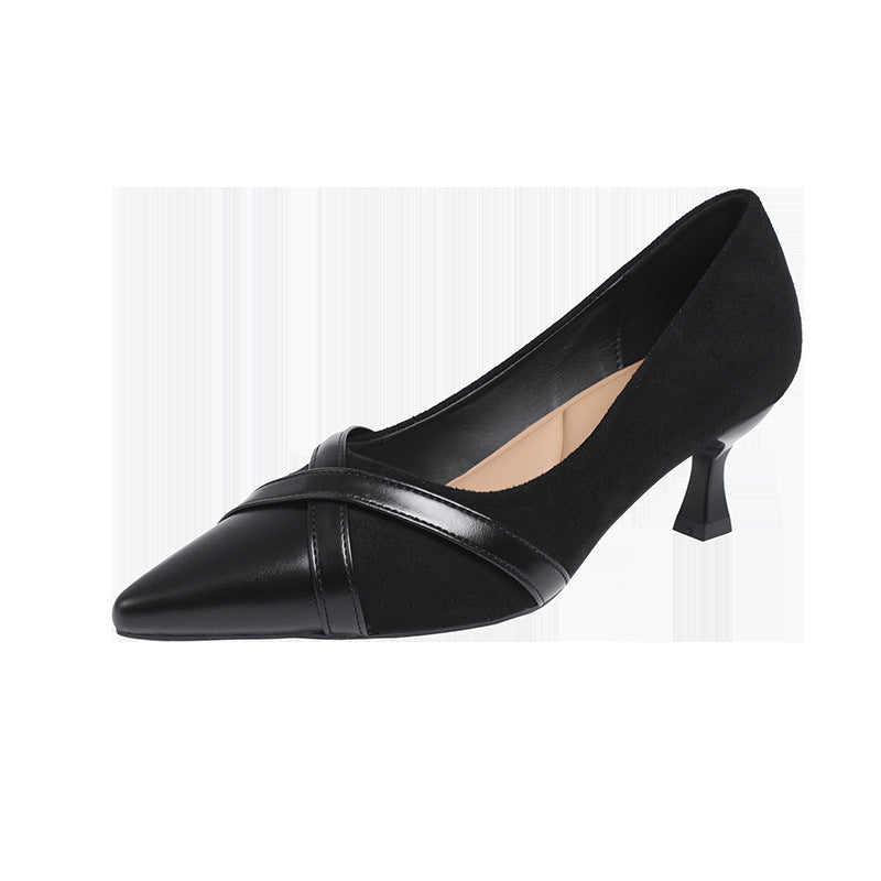 Damen elegante Slingback-Pumps mit spitzem Zehenbereich und modischem Riemchen