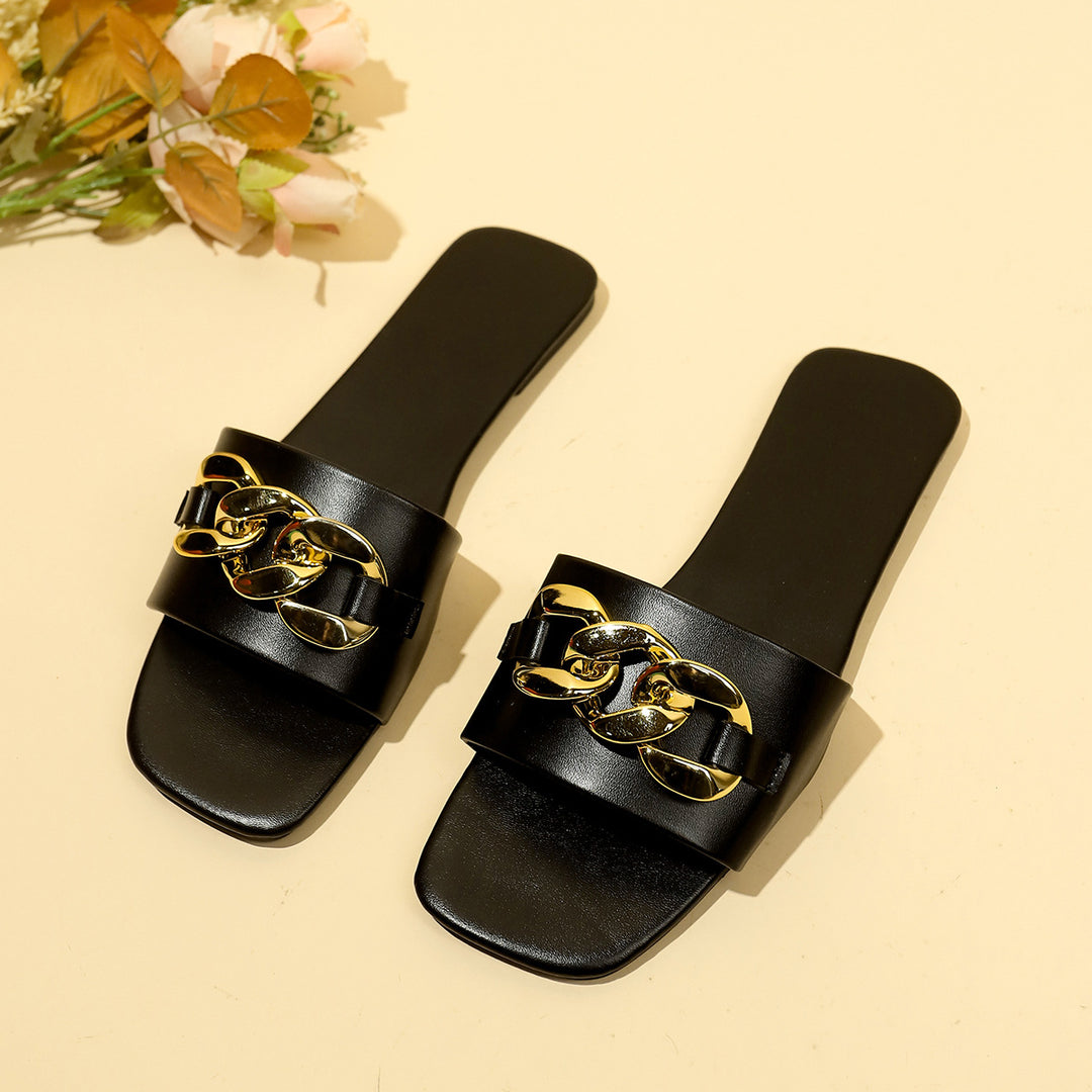 Damen Elegante Sandalen mit modischem Kettenakzent R&B