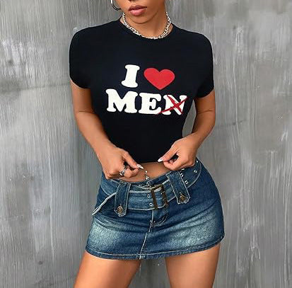 Damen Crop-T-Shirt mit inspirierendem Statementdruck R&B