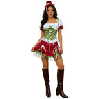 Damen nan kurzes Dirndl Trachtenkleid mit Schnürcorsage, Spitzenkragen und gerafftem Rock R&B