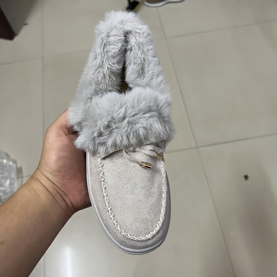 Damen Sneakers mit kuscheligem Fellkragen R&B