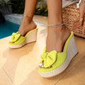 Damen Wedge-Pantoletten mit dekorativem Schleifendetail R&B