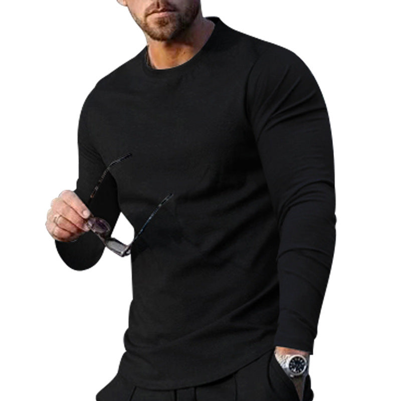 Herren langärmliges T-Shirt mit modischem Schnitt und hochwertigem Baumwollmix R&B