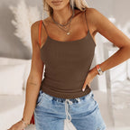 Damen Rippentop mit dünnem Trägerdesign